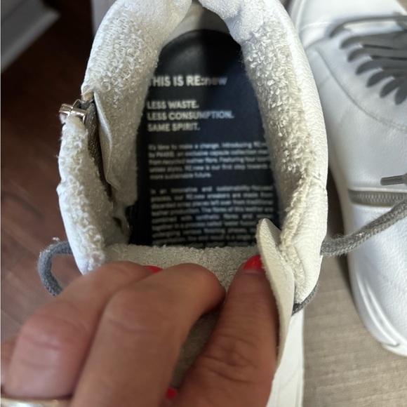 P448 Womens B Star Whiter Sneaker High Top Zipper Gray Laces Size 40 - Picture 7 of 10